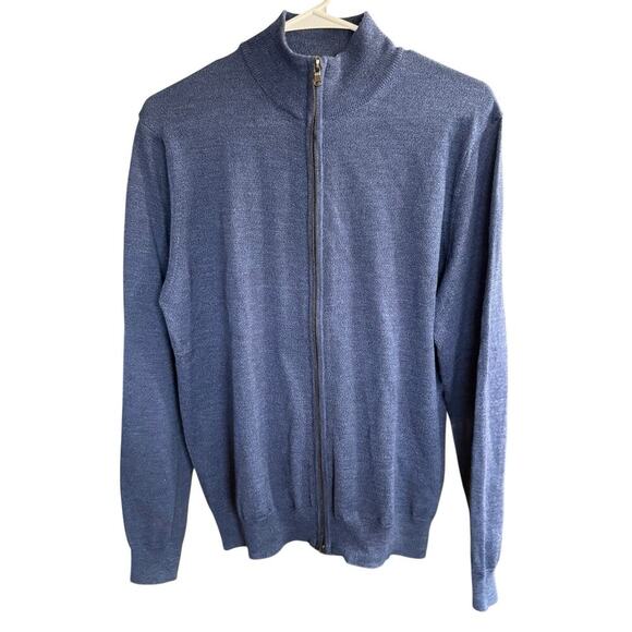 Toscano Firenze Marino Wool Blue Sweater Italy Preppy Prep Light Academia Nerd - Picture 1 of 7